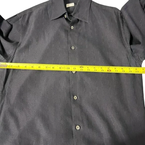 Armani Collezioni Men's Long Sleeve Button Down Shirt Black M Cotton